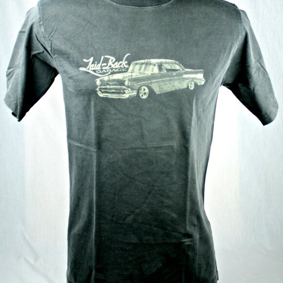 57 Chevy Chevrolet Car T-shirt Laid Back Garage Gray Sml Vintage New - Picture 1 of 6